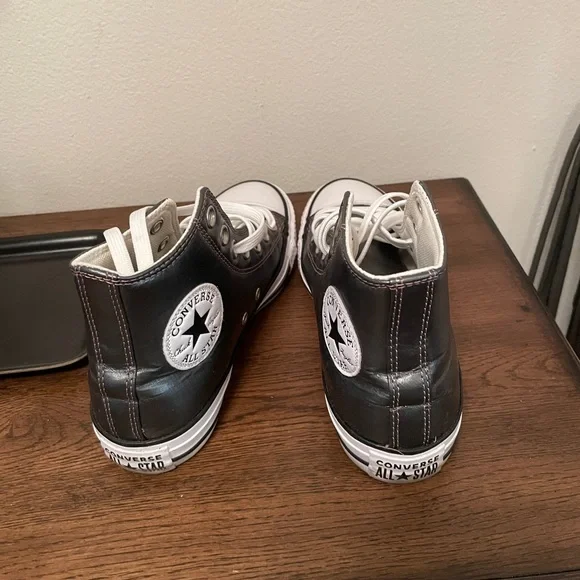 Converse All Star Gray and White High-Top Sneakers - Picture 2 of 4